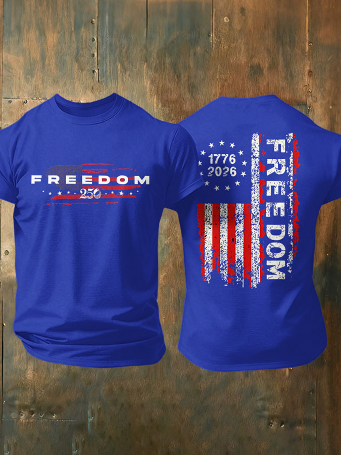 Men's American Flag Commemorative 250th Anniversary Classic Pattern Short Sleeve T-shirt