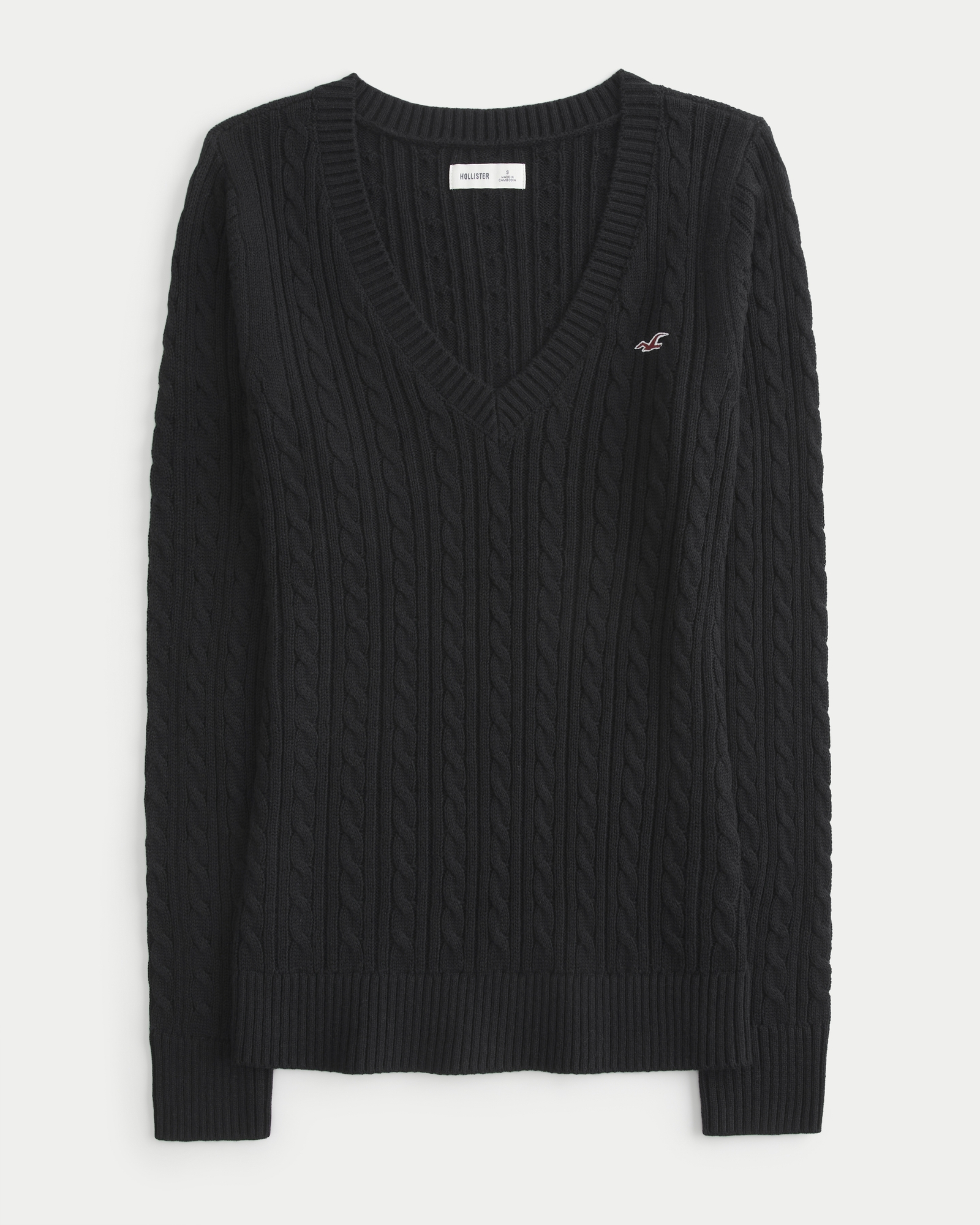 Cable-Knit Icon V-Neck Sweater
