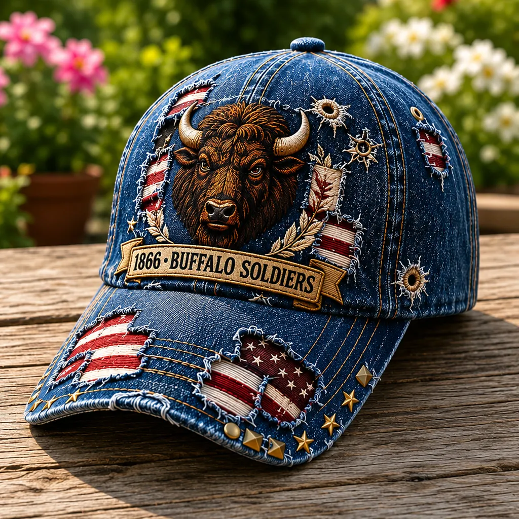 Buffalo Soldiers 1866 Heritage Art Print Vintage Baseball Cap