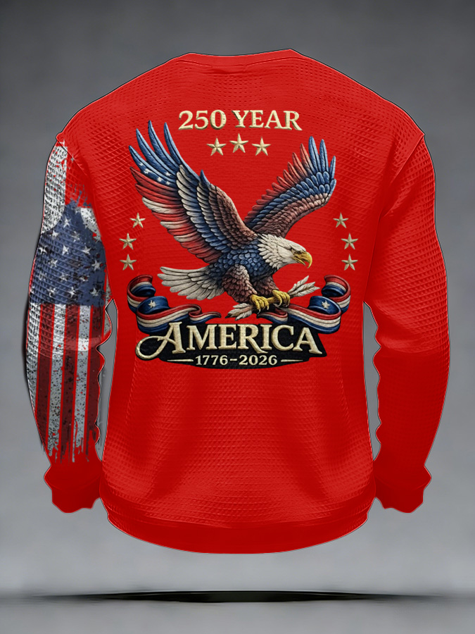Unisex 250Th Anniversary Celebration Waffle Round Neck Long Sleeve T-Shirt