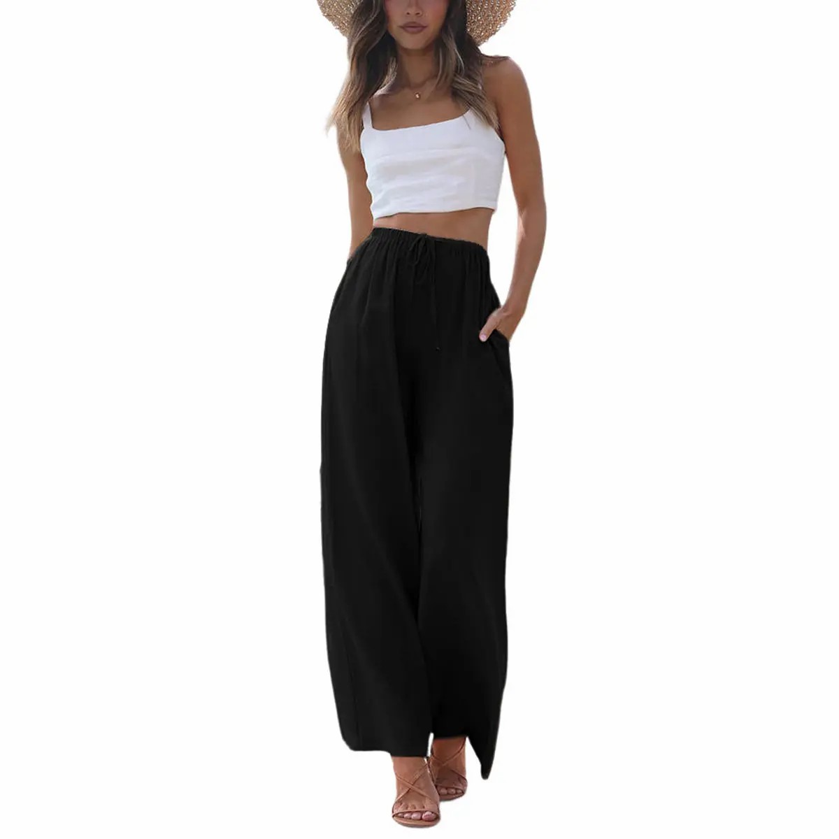 2026 Palazzo Pants for Women - Beach to Street Wide Leg + Pockets