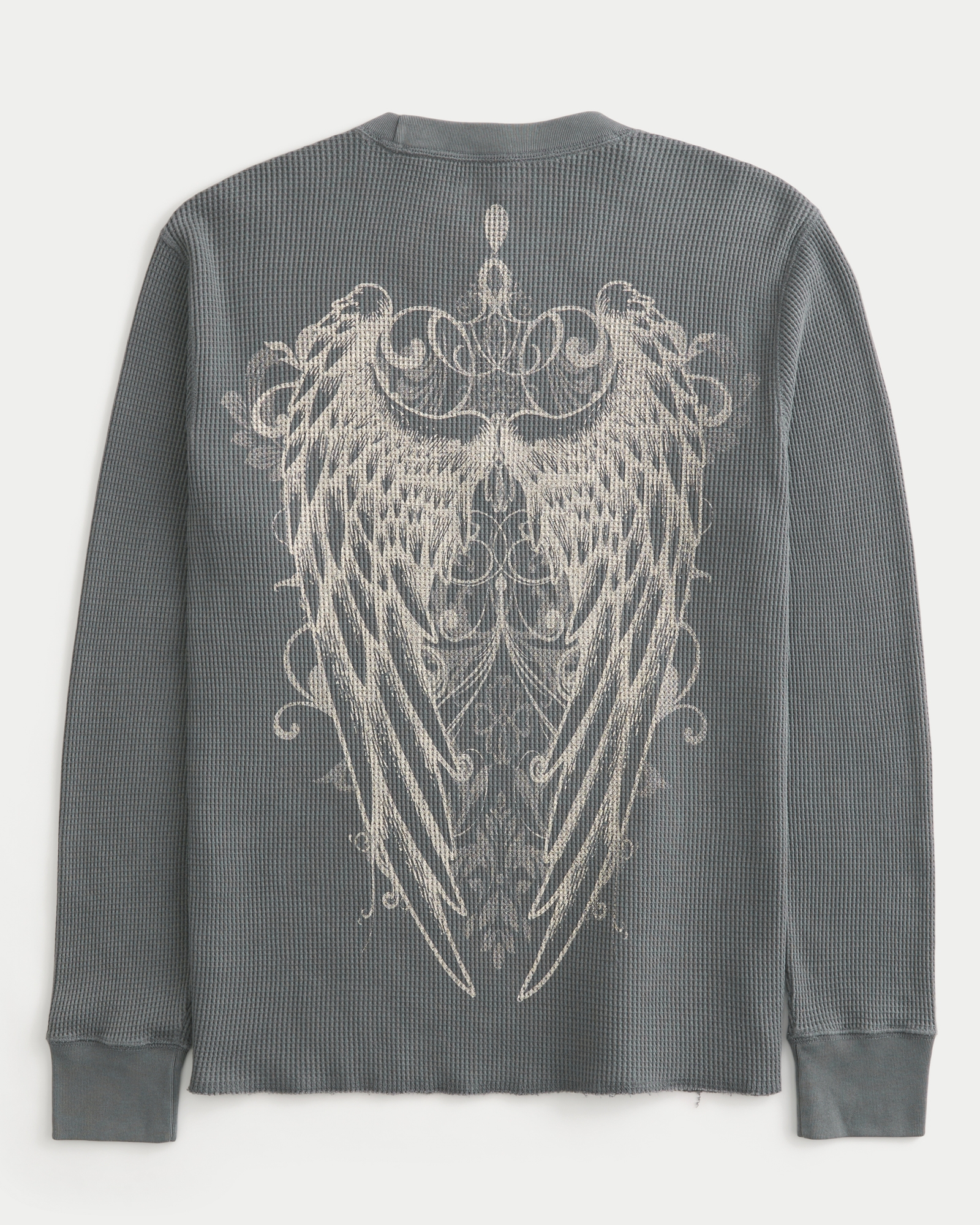 Rose & Angel Wings Graphic Thermal Shirt