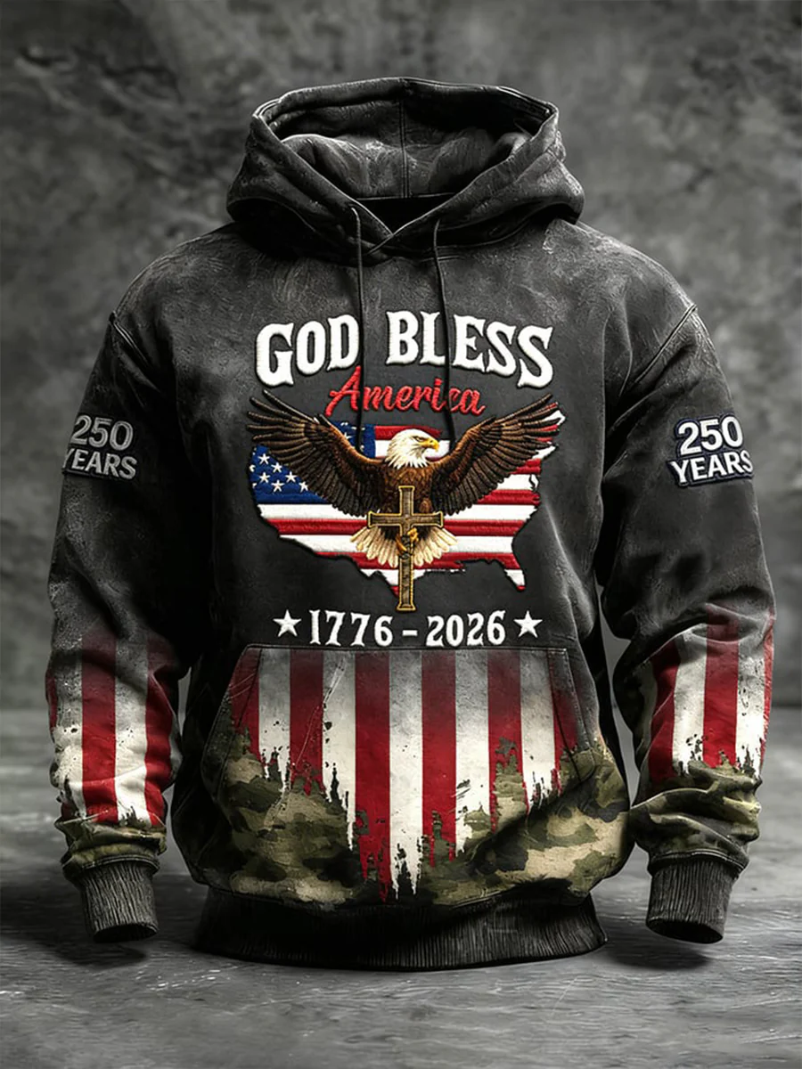 Versatile American 250 Print Hooded Sweatshirt