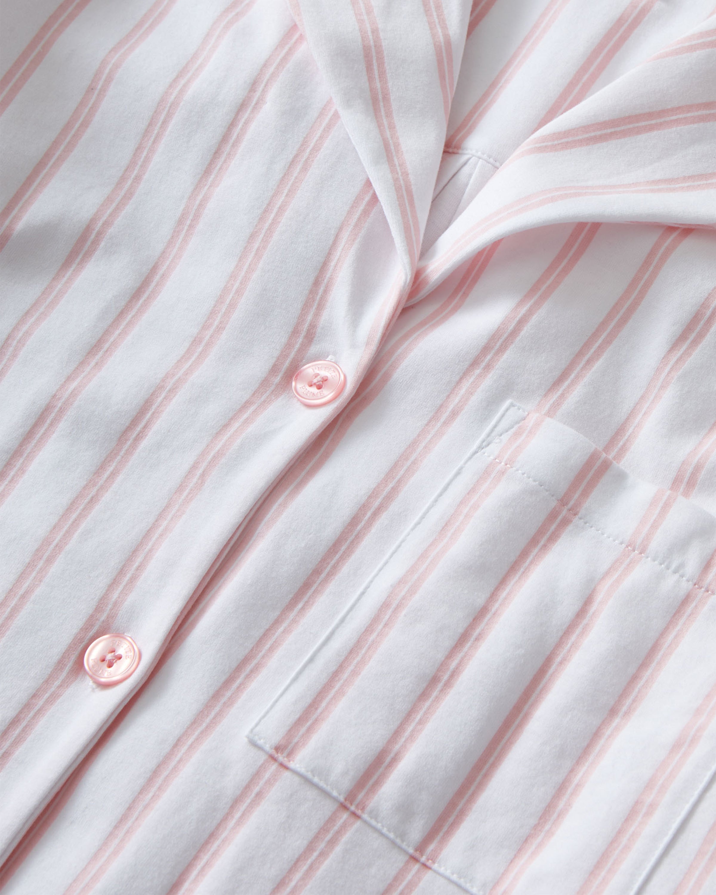 The Olivia Pima Short Set in Pink Stripe
