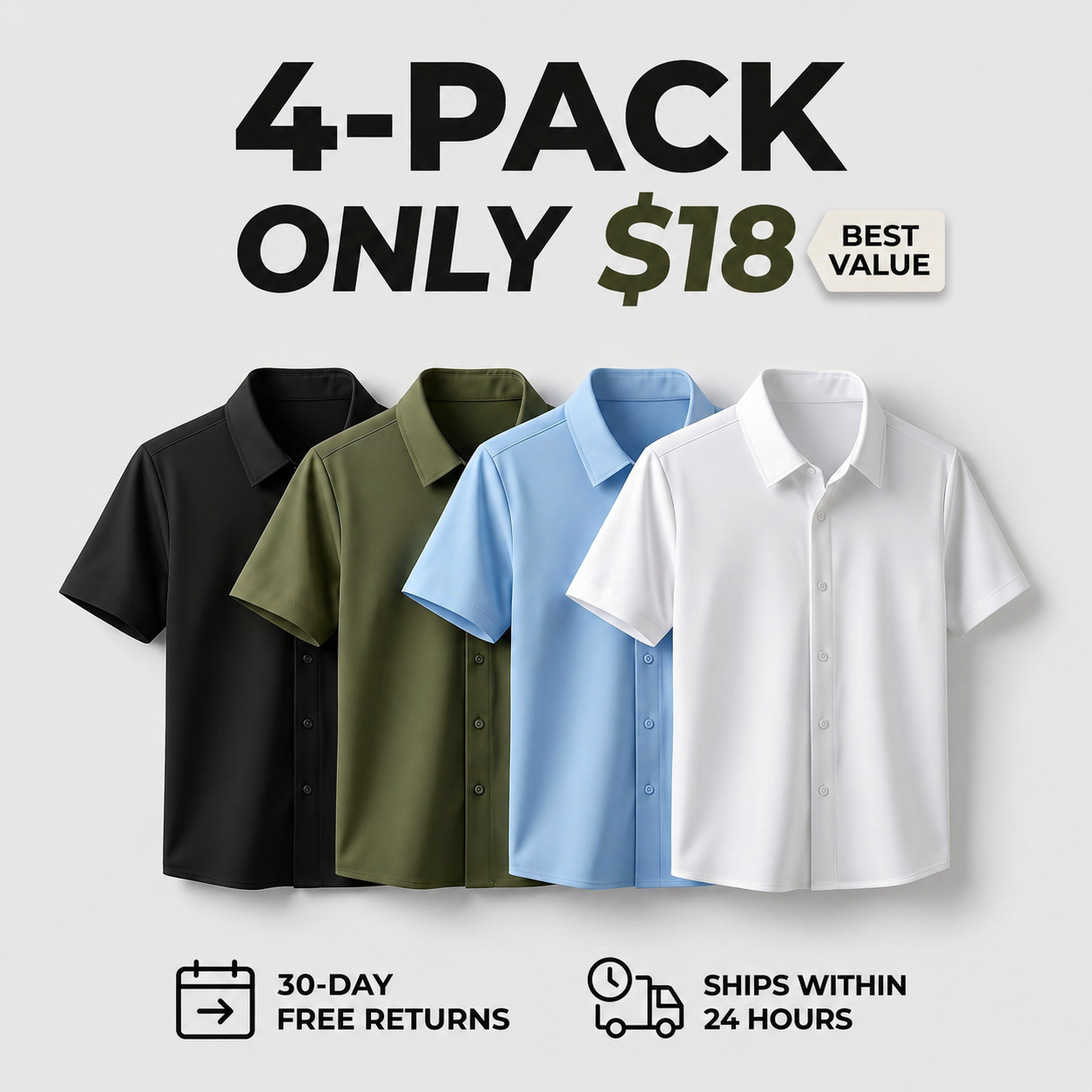 Men's Short-Sleeve Knitted Button-Down Shirt