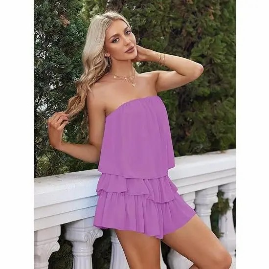 🌸 Off-Shoulder Smocked Romper