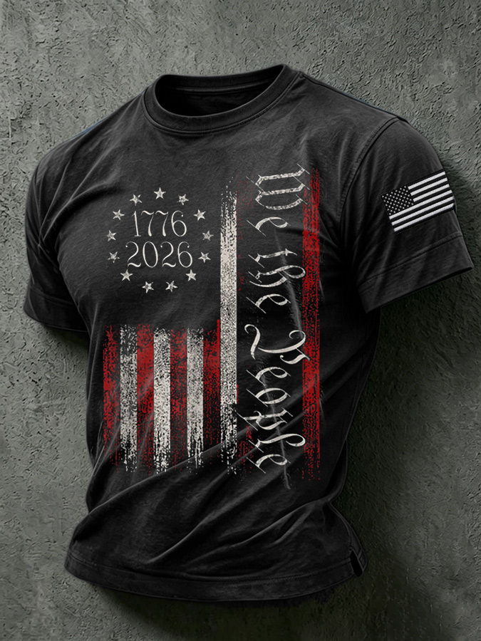 Men'S America Flag Printed Casual T-Shirt