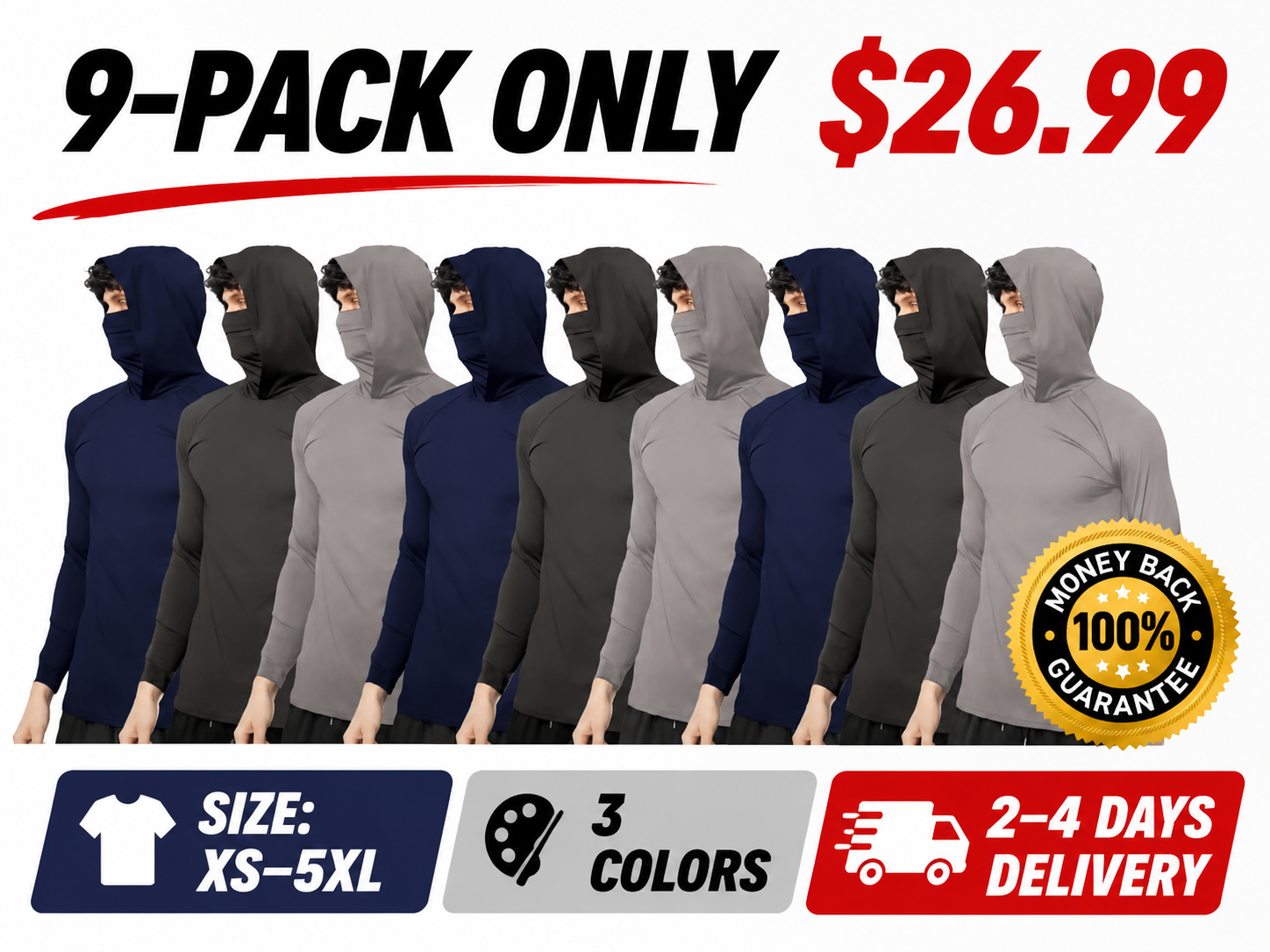 Men's Casual Hooded Pullover 6-Piece Set