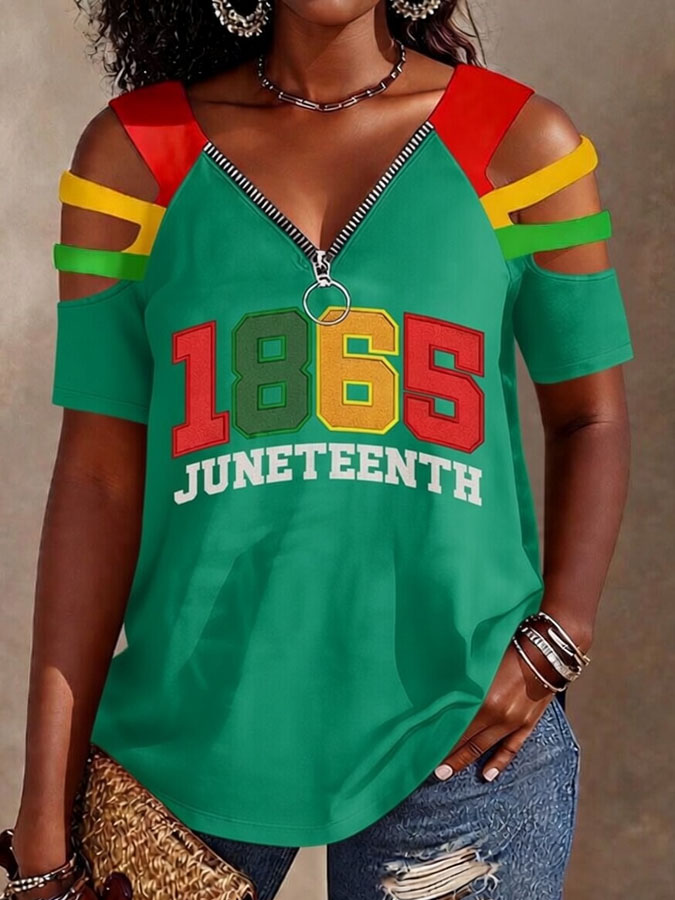 Women'S Juneteenth Printed Casual Top