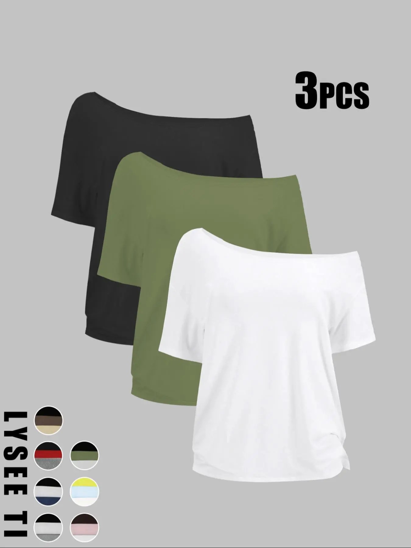 🔥🔥Women's Solid Color Tee, Casual Basic Essential Short Sleeve T-shirt Top
