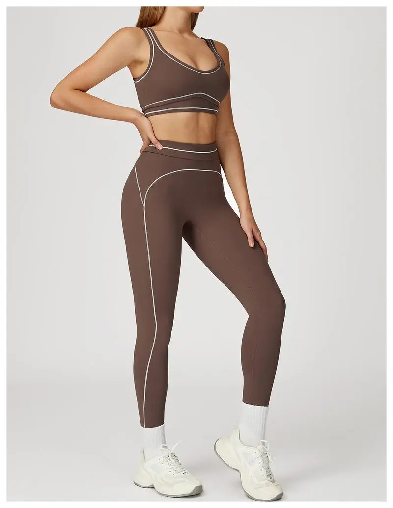 Women’s 2-Piece Sports Set – Color-Block Yoga Outfit