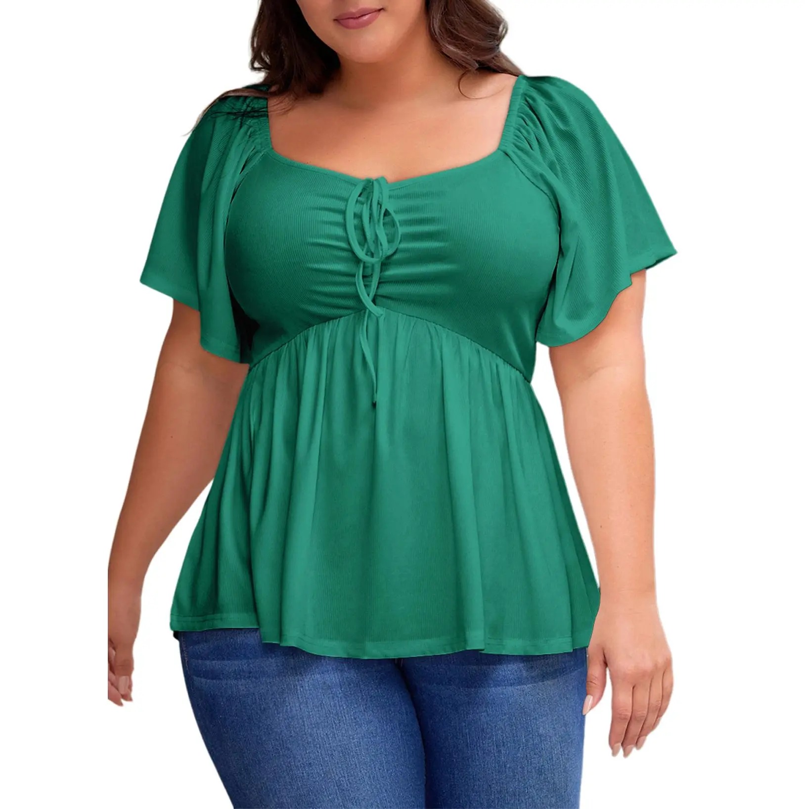 Plus-Size Sweetheart Peplum Top