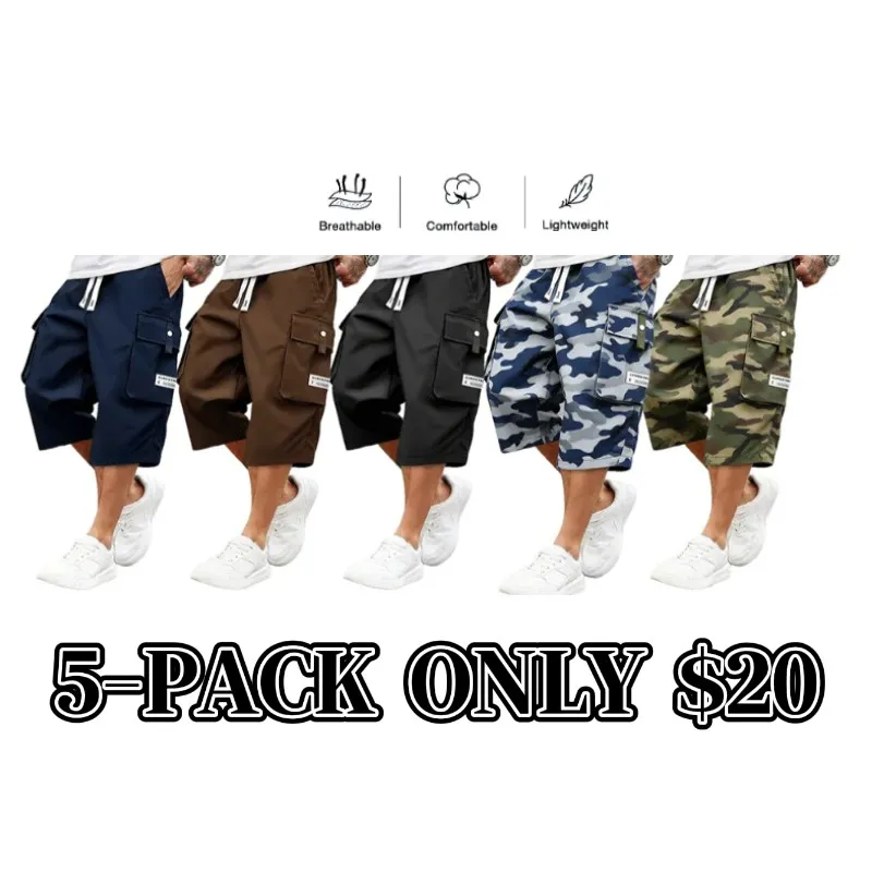 Men's Casual Cargo Calf Shorts
