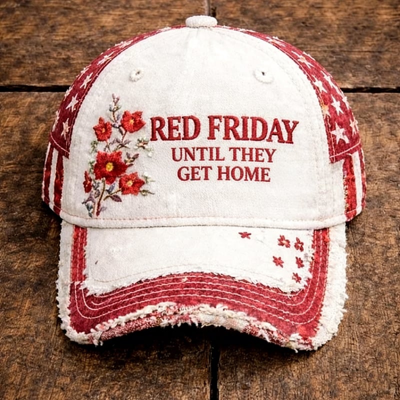 Unisex casual red Friday print hat