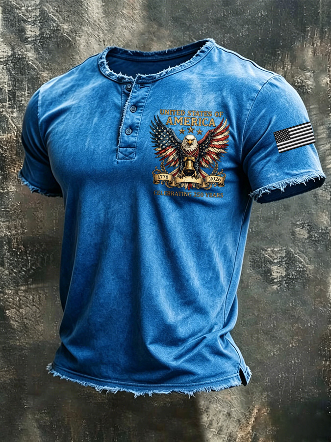 Men'S American Flag Printed Casual Top