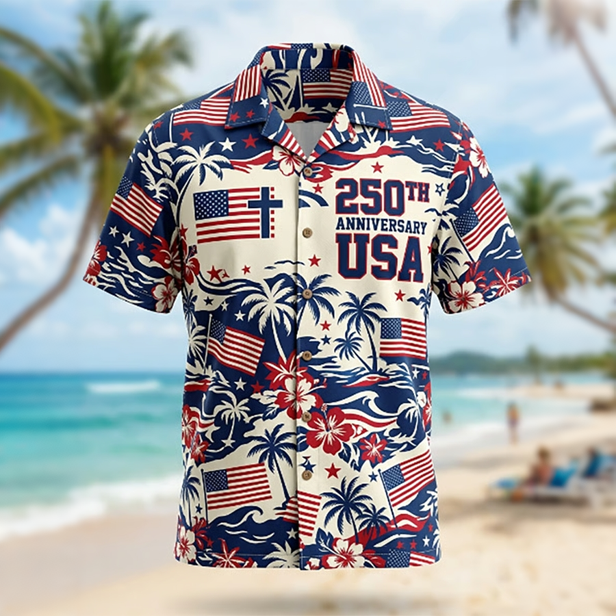 Men's U.S. 250th Anniversary Hawaiian Short-Sleeve Shirt