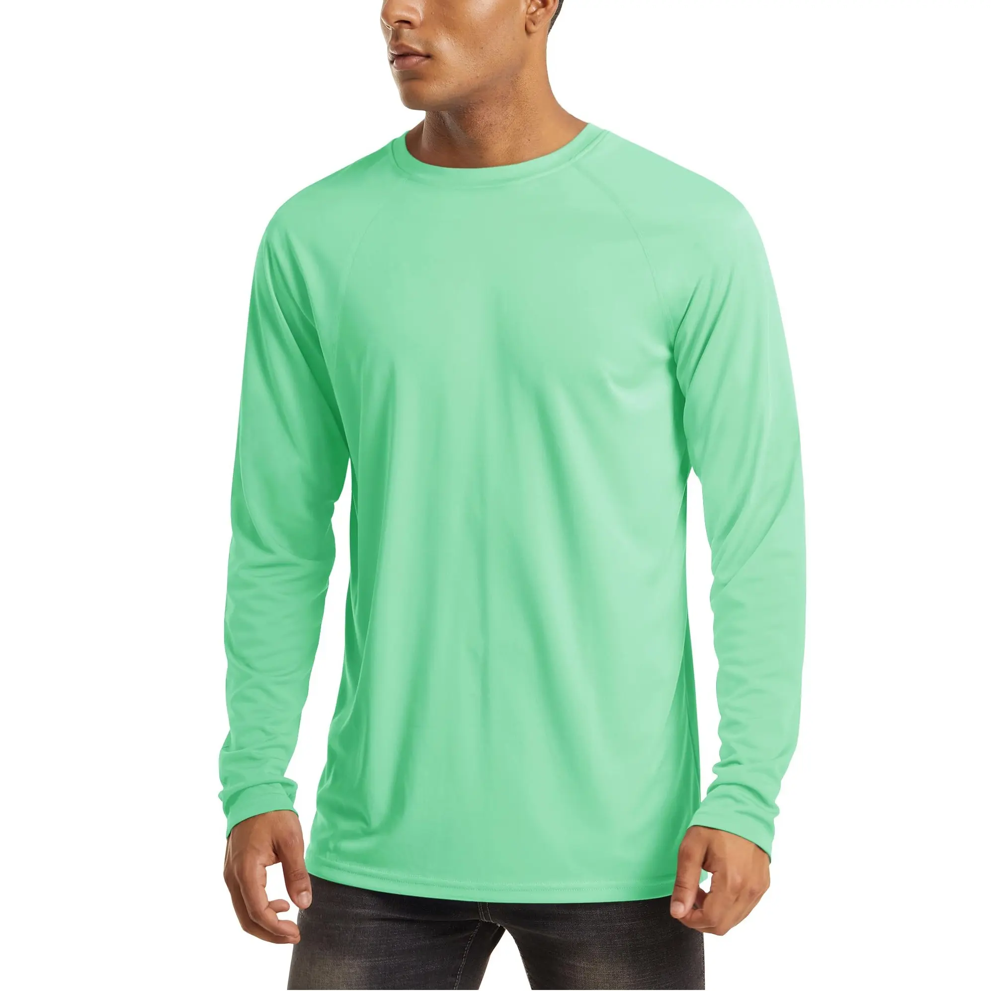 Men's UPF 50+ Long Sleeves Shirts Quick Dry Lightweight Summer Sportswear Tops for Swimming
