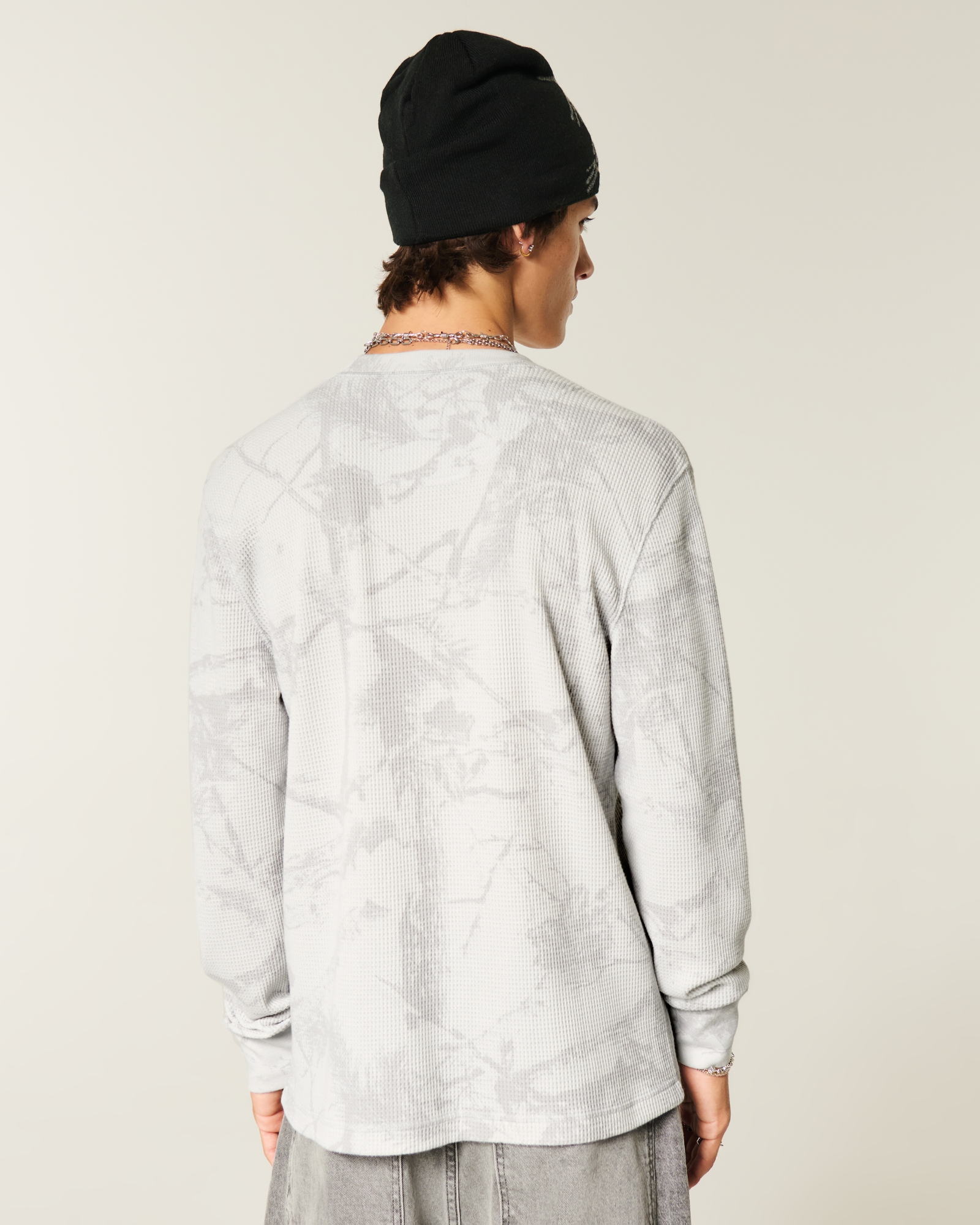Relaxed Thermal Long-Sleeve Camo Crew Shirt