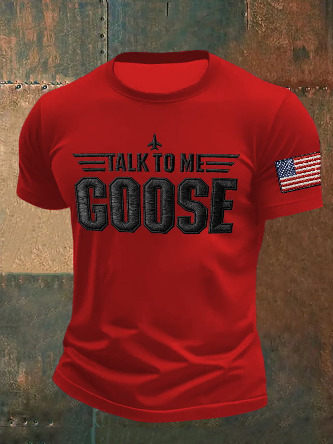 Men's Retro Talk To Me Goose Print T-Shirt