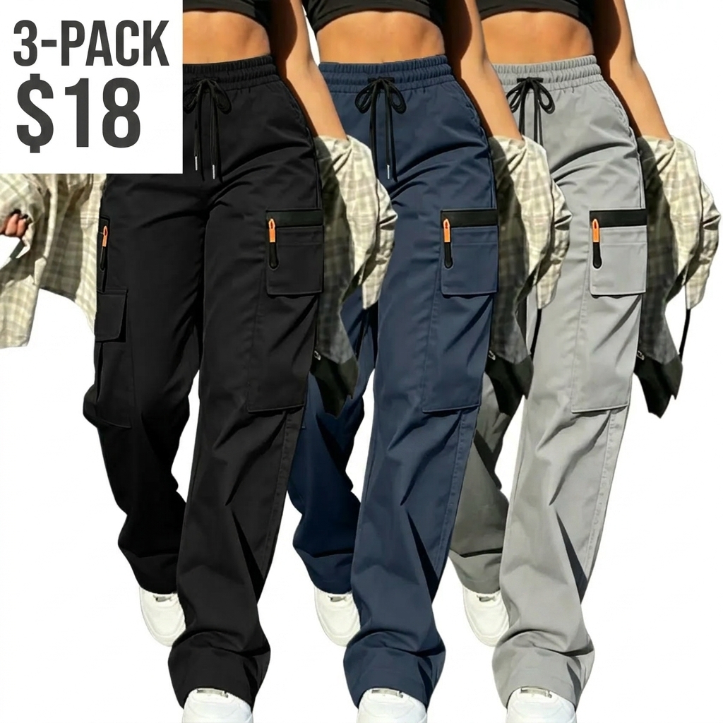 Women’s summer breathable cargo pants 3-piece set