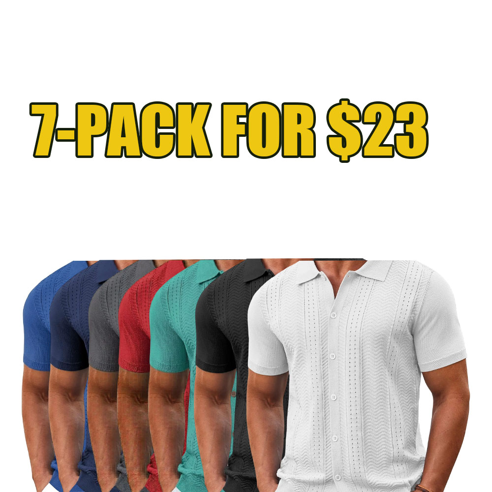 Men's Vintage Knit Beach Button Shirt