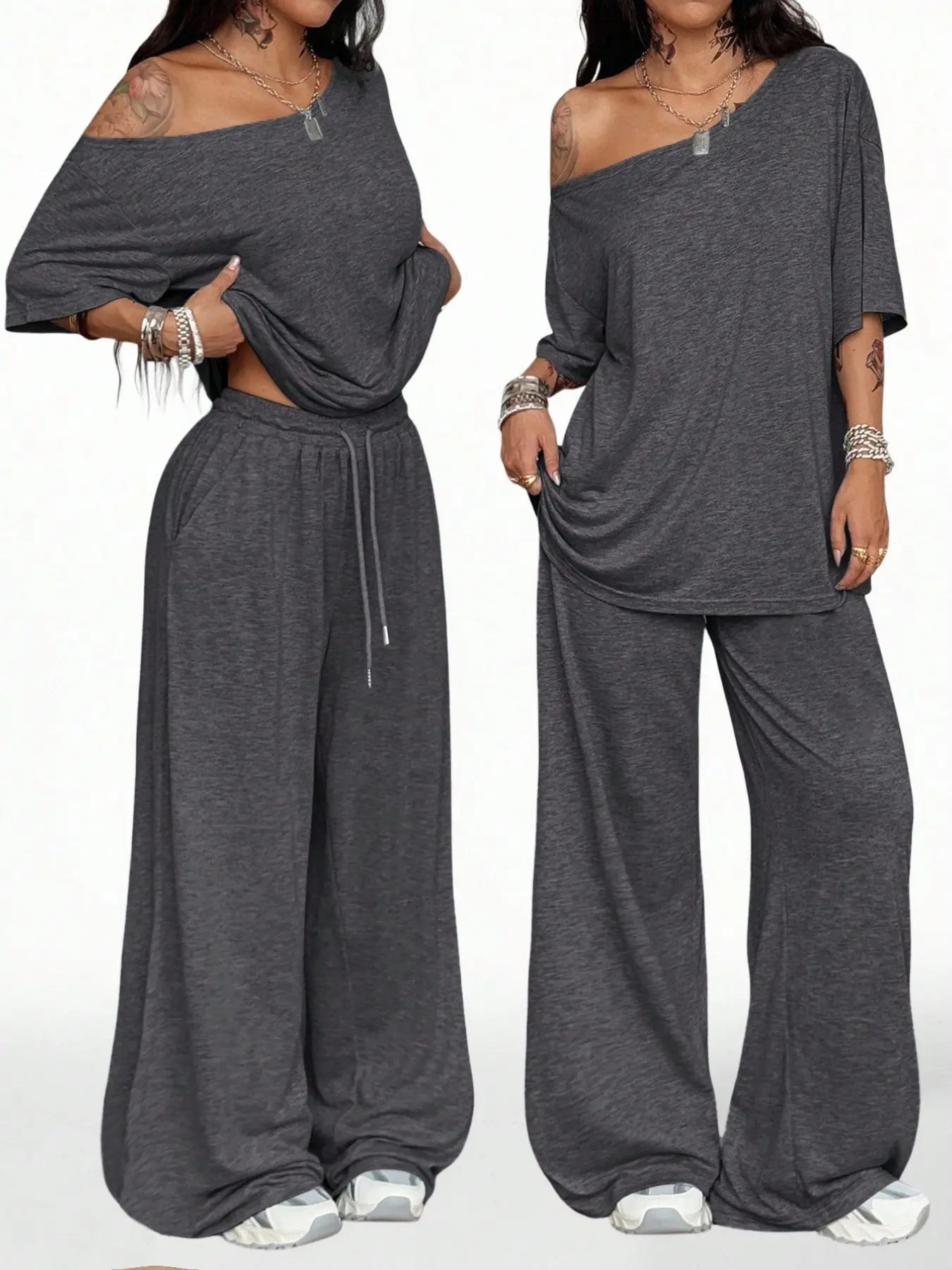 Women's Casual Solid Color Sport Two-Piece Set🍂