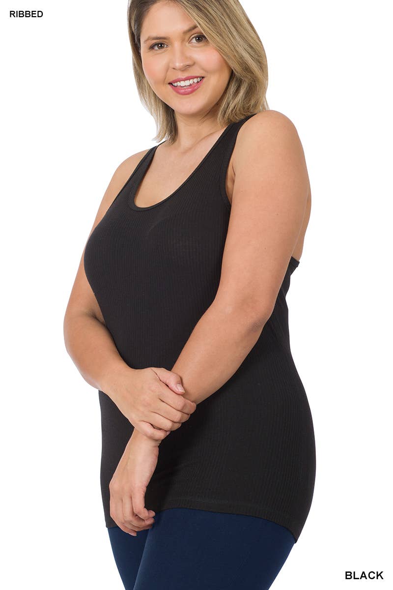 Plus Size Ribbed Racerback Tank