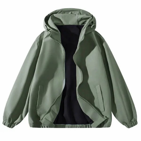 Unisex Vintage Washed Zip Up Hoodie – Retro Streetwear Casual Jacket