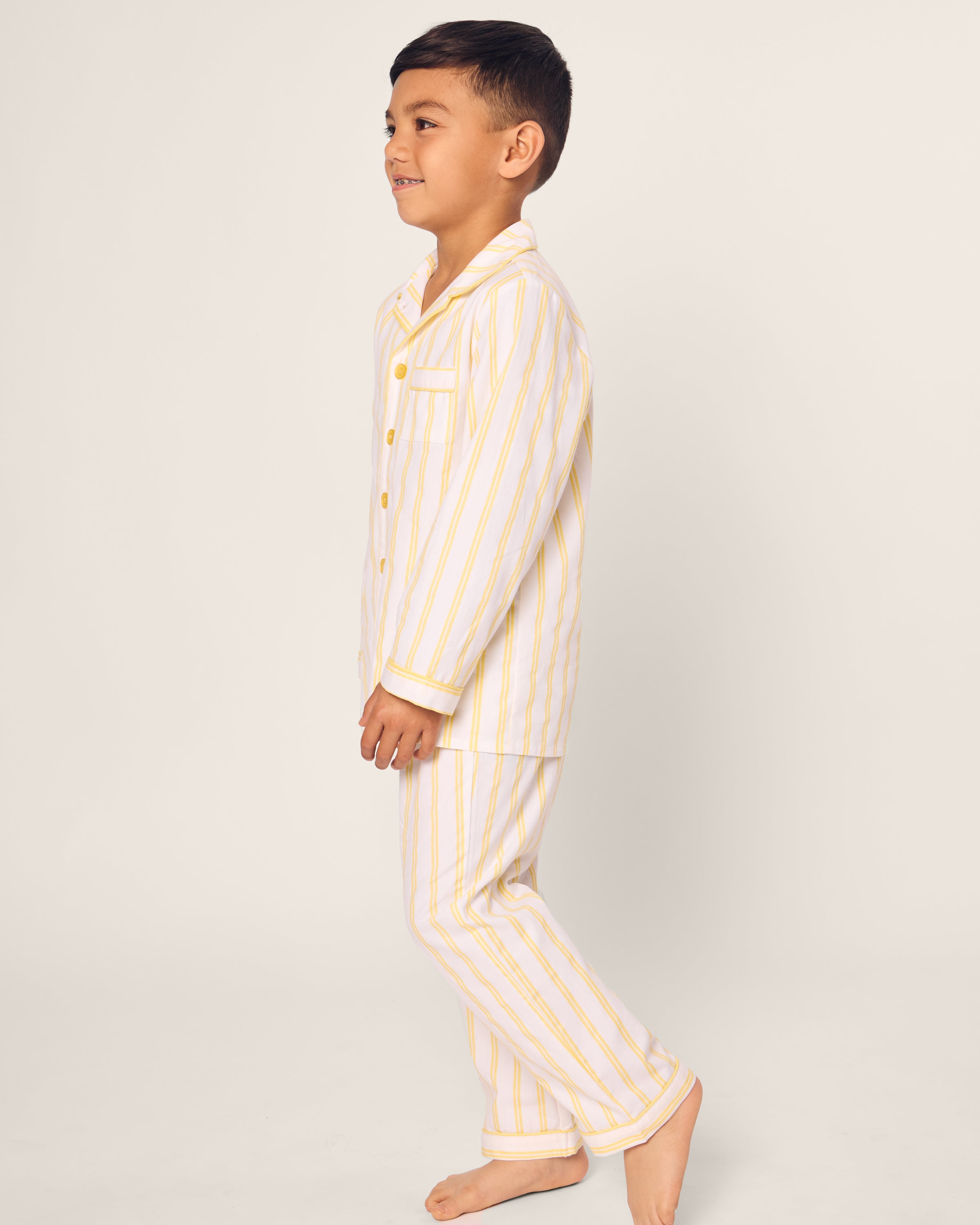 Kid's Twill Pajama Set in Sunny Stripe