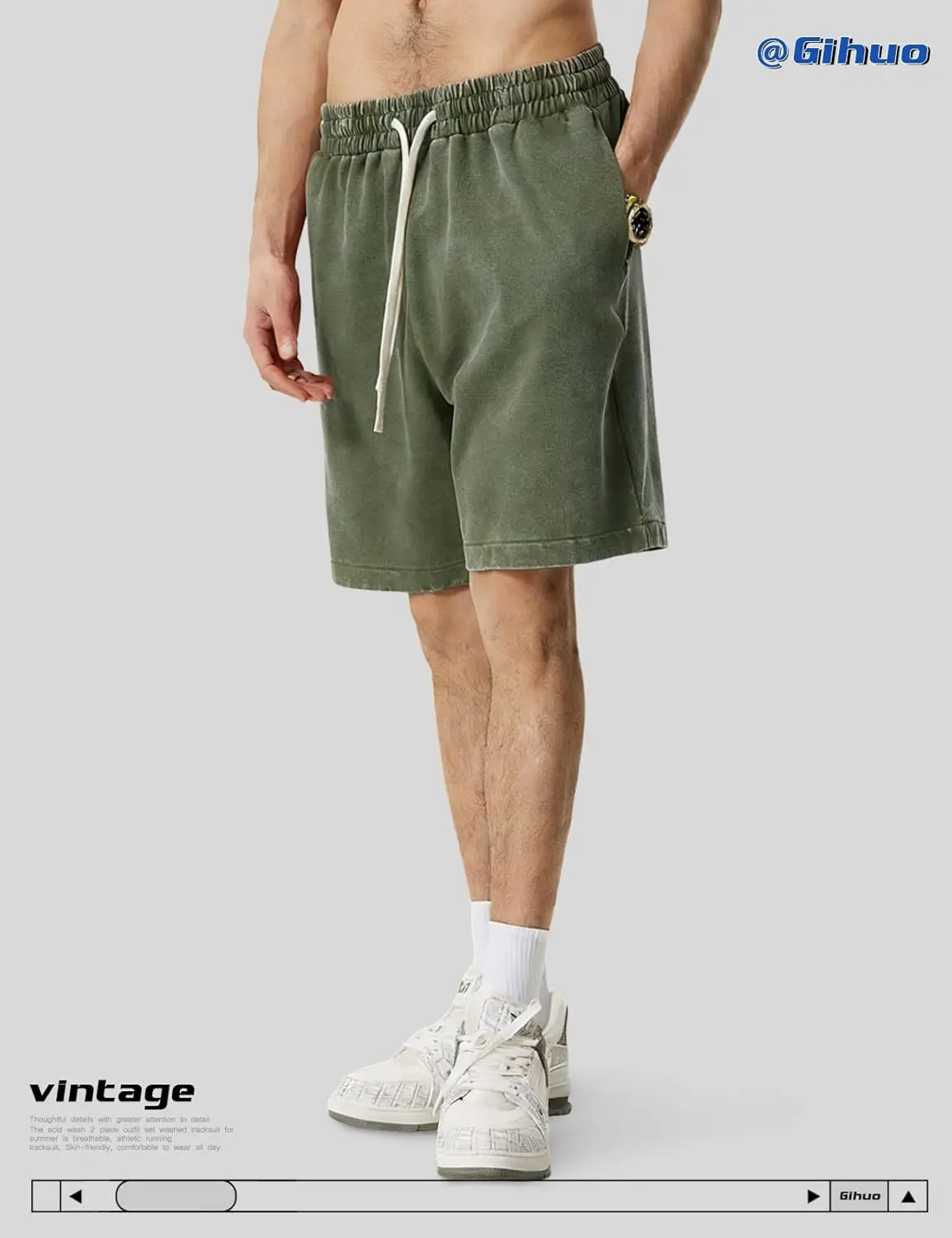 Vintage Washed Cotton Street Shorts