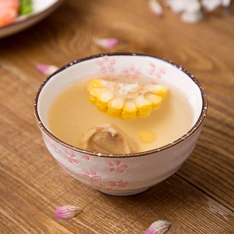Japanese Flower Blossoms Ceramic Bowl