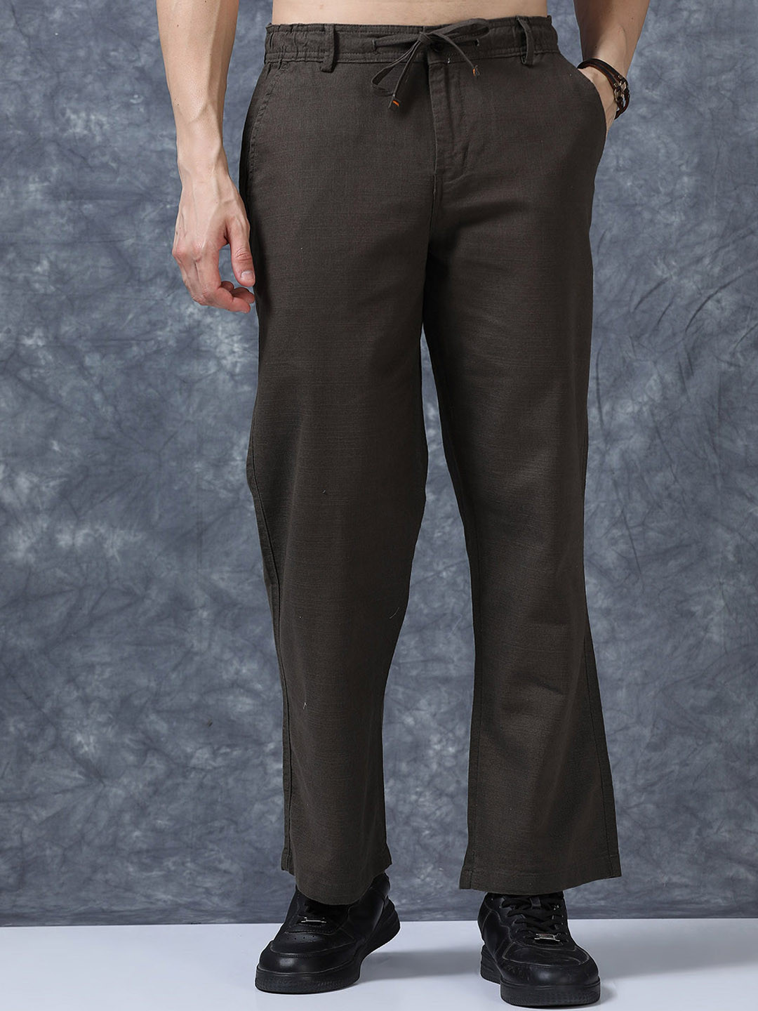 Men's Relaxed Linen Blend Drawstring Pants