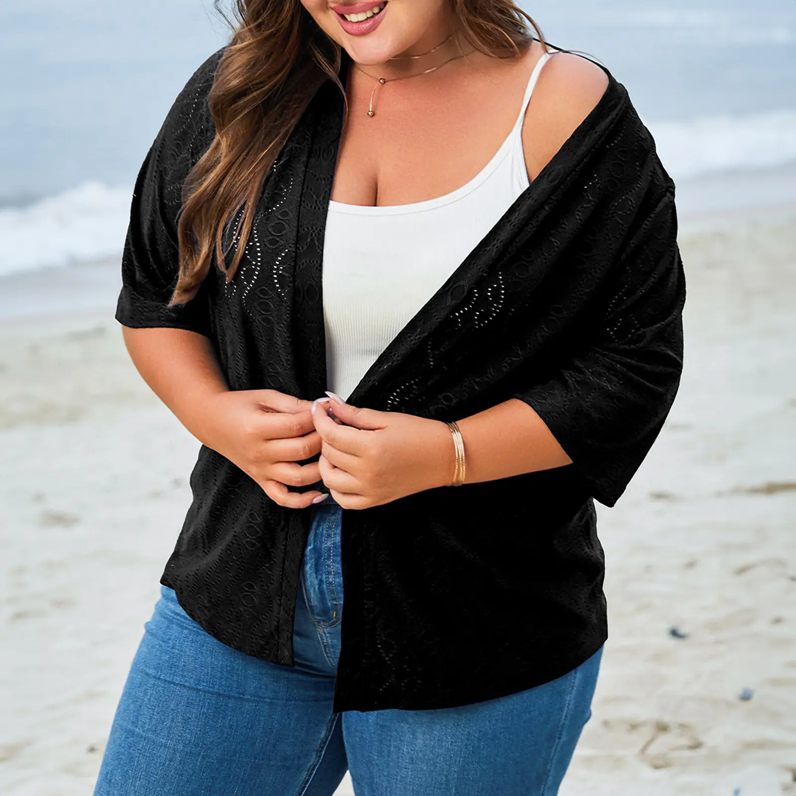 Everyday Lightweight Open-Front Cardigan