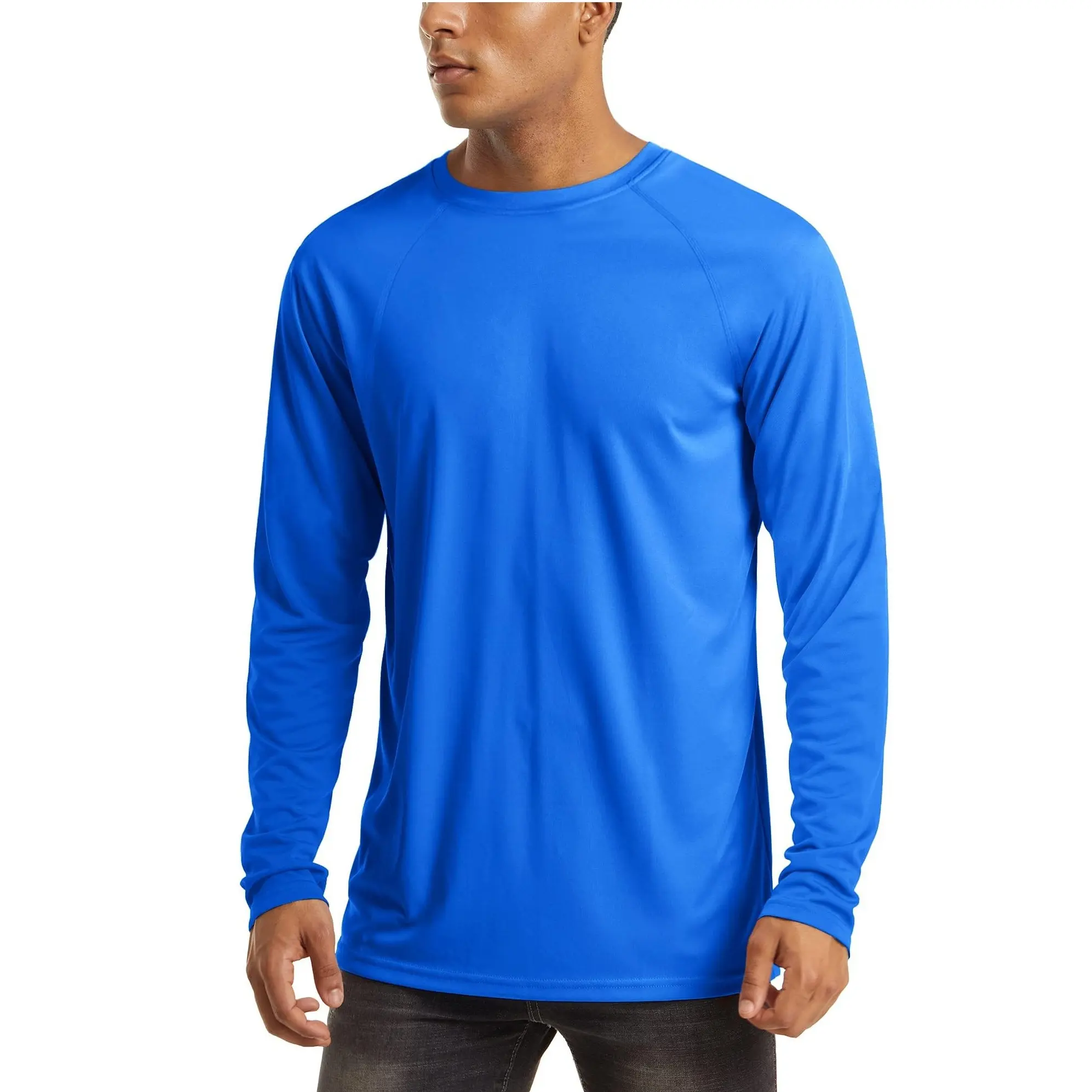 Men's UPF 50+ Long Sleeves Shirts Quick Dry Lightweight Summer Sportswear Tops for Swimming