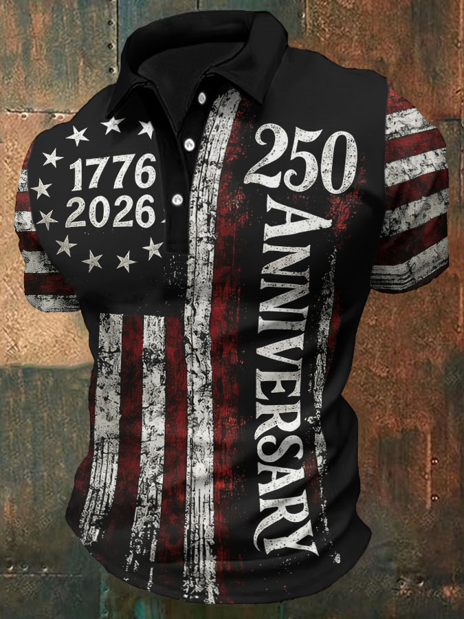 Men'S Casual Independence Day 250Th Anniversary Polo Shirt