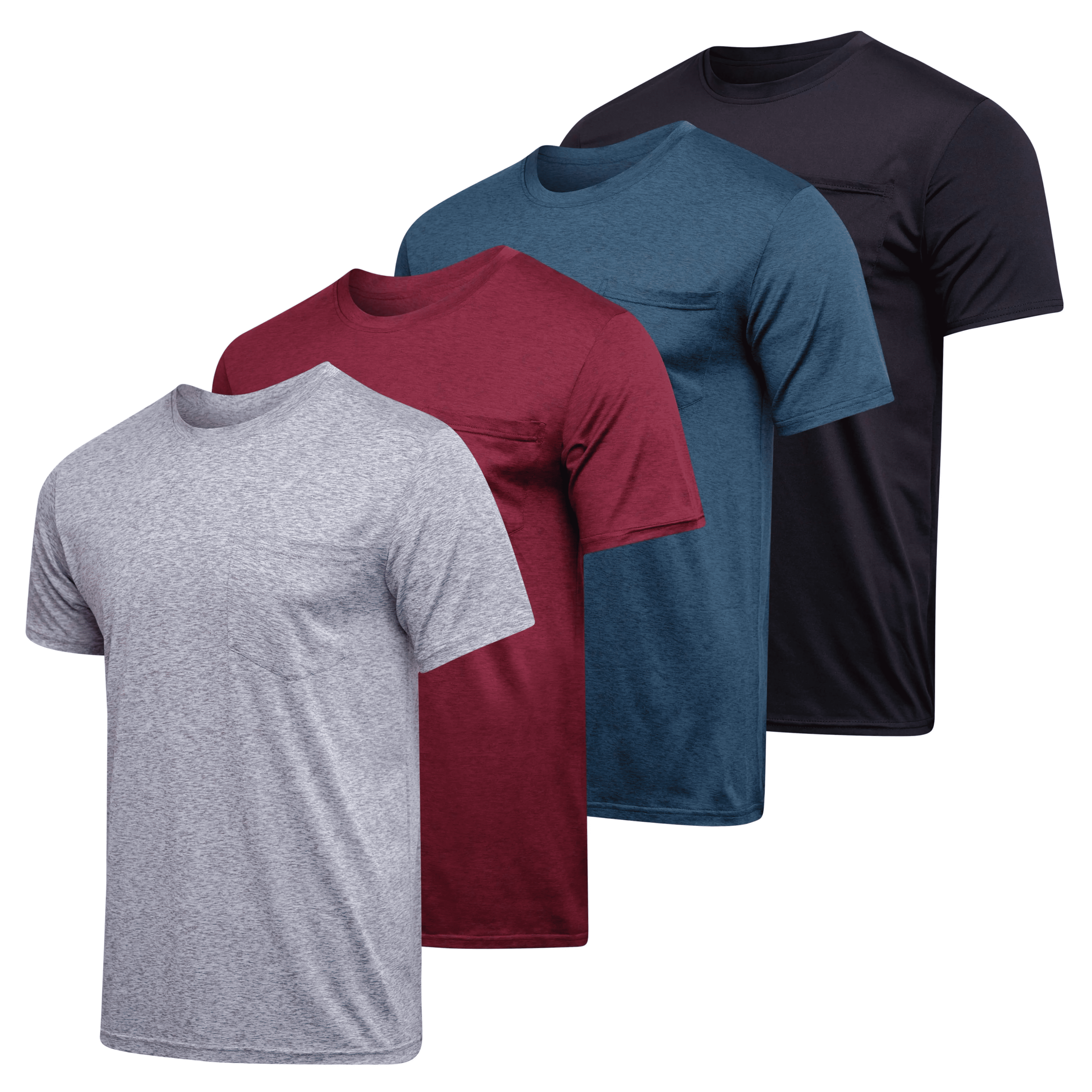 Men's Dry-Fit Short Sleeve Pocket Crew Performance Athletic T-Shirt (Available in Big & Tall)