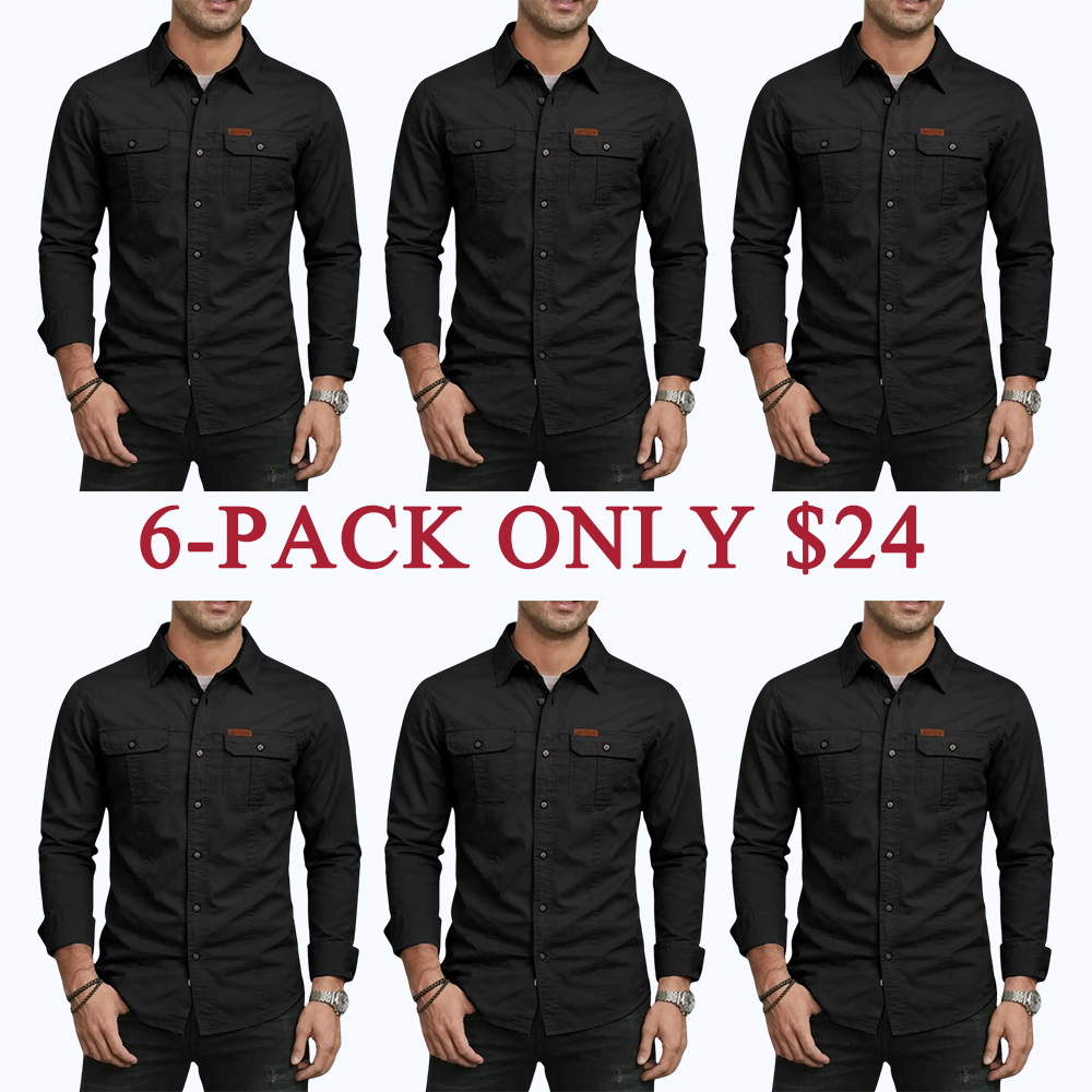 Men's Long Sleeve Workwear Shirt Outdoor Casual Versatile Top