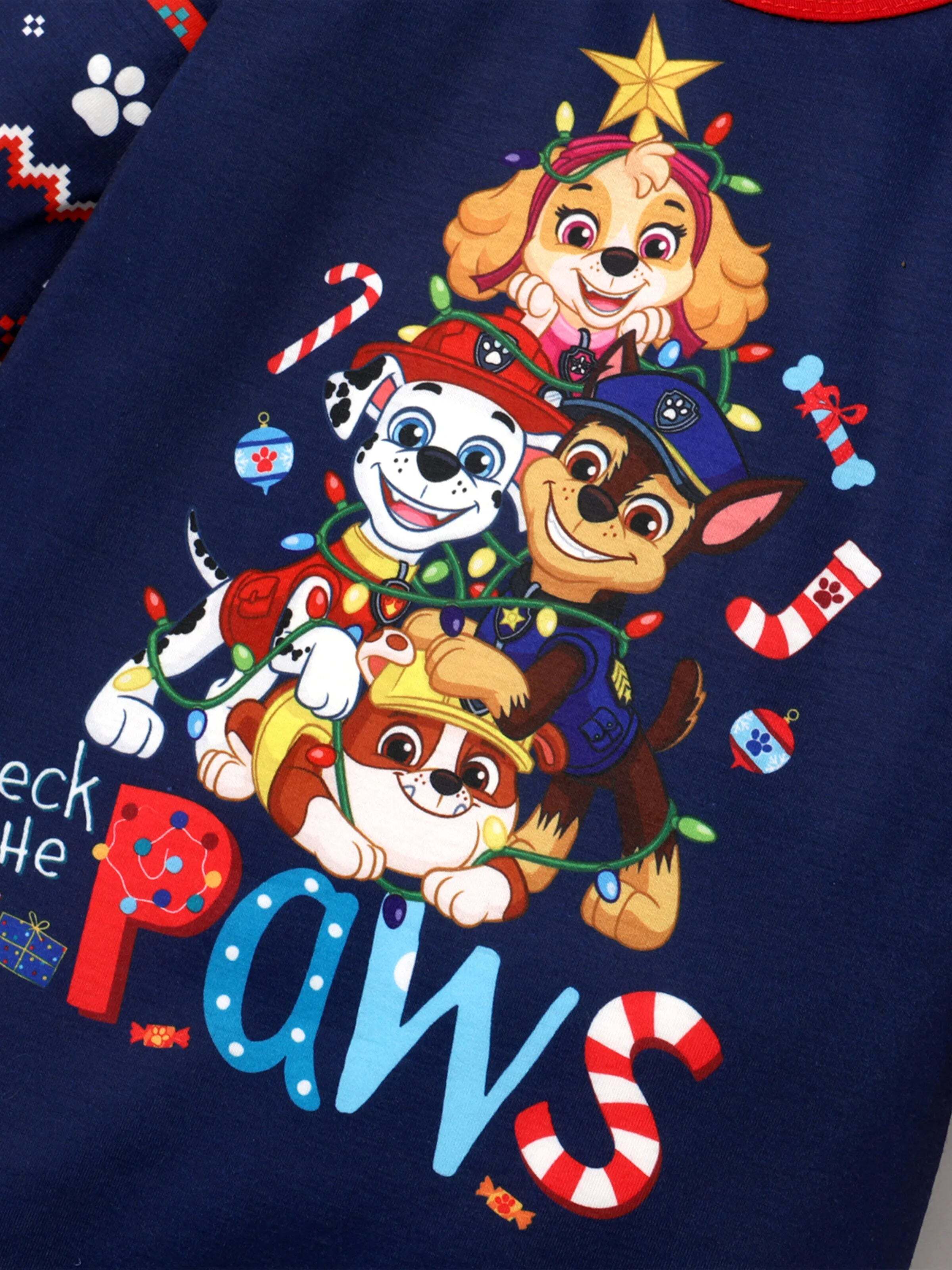 PAW Patrol Christmas Family Matching Allover Print Long-sleeve Pajamas Sets with Christmas Socks
