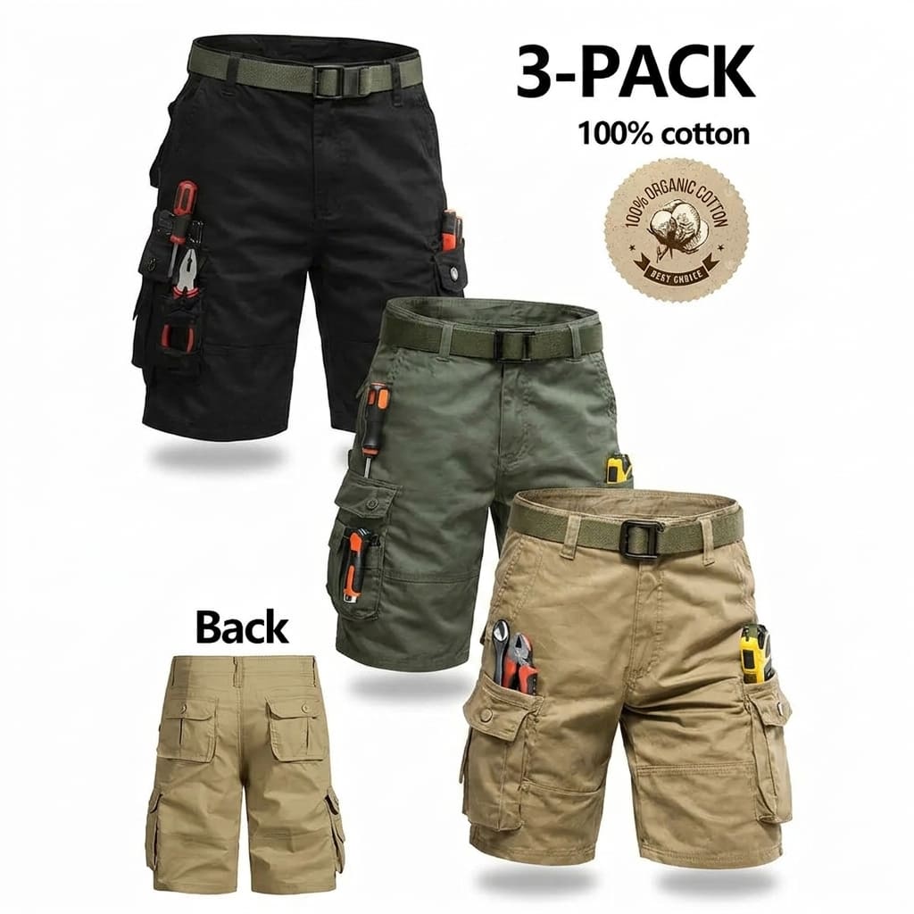 Men’s Shorts With Multifunctional Pockets