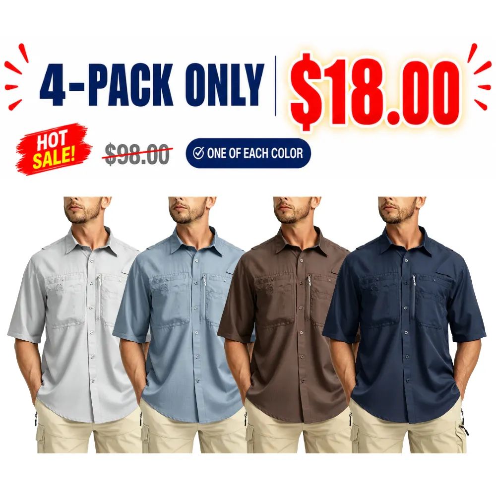 Men's Casual Outdoor Button-Down Fishing Top