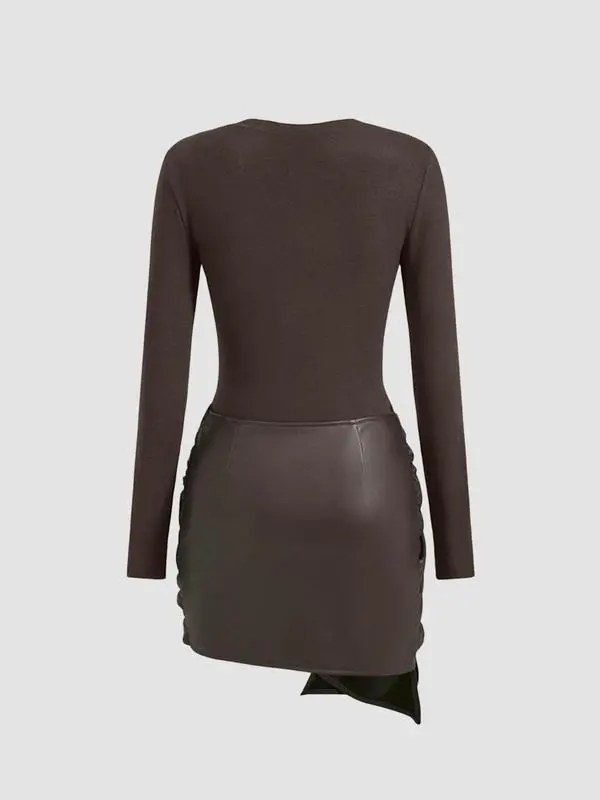 Women's Patchwork Knot Side Dress