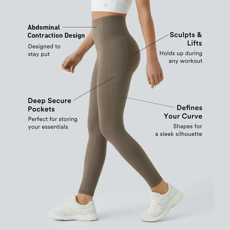 🔥High Waisted Waist Shaping Pocket Shaping Training Leggings