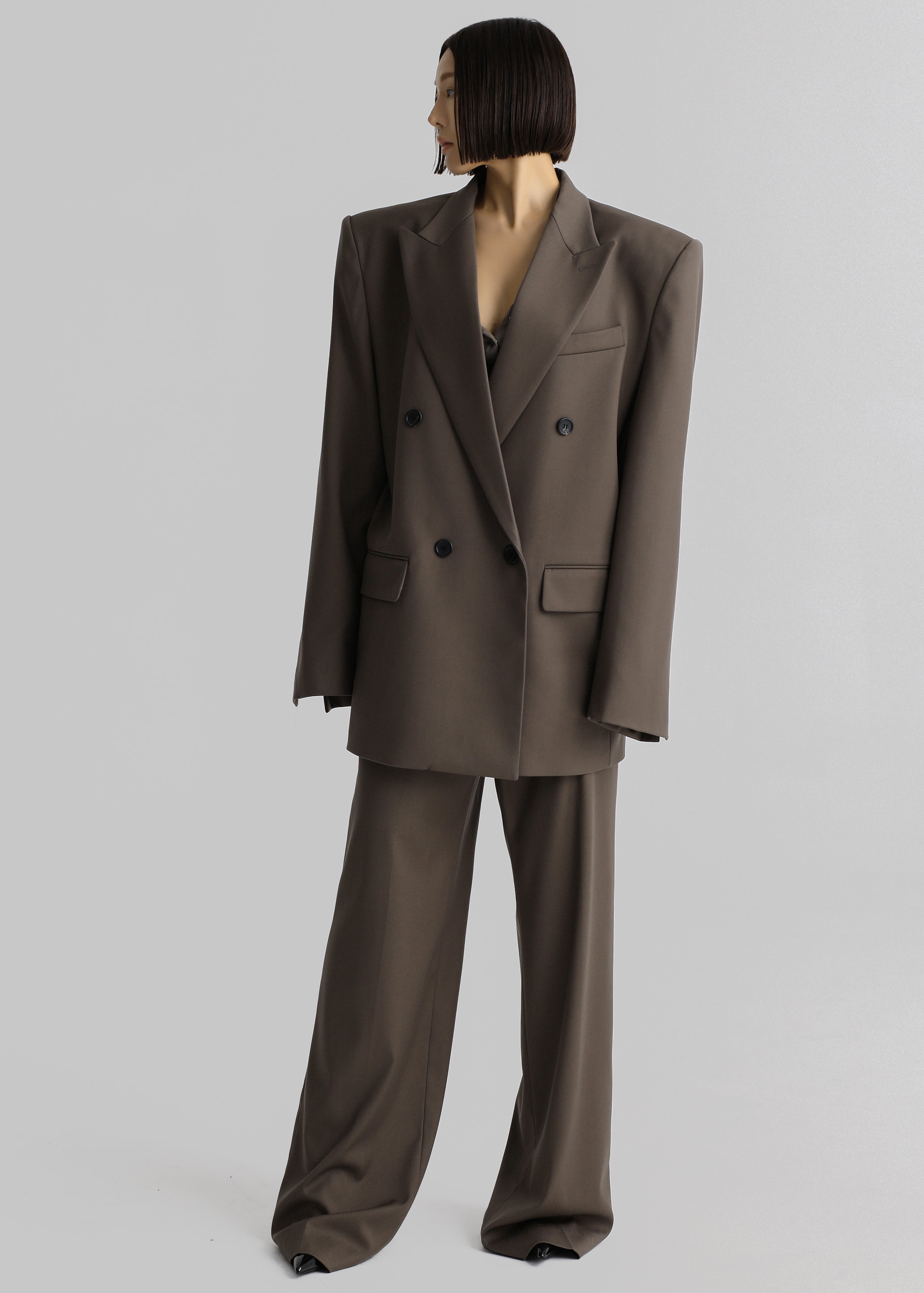 Pallen Double Breasted Blazer - Brown