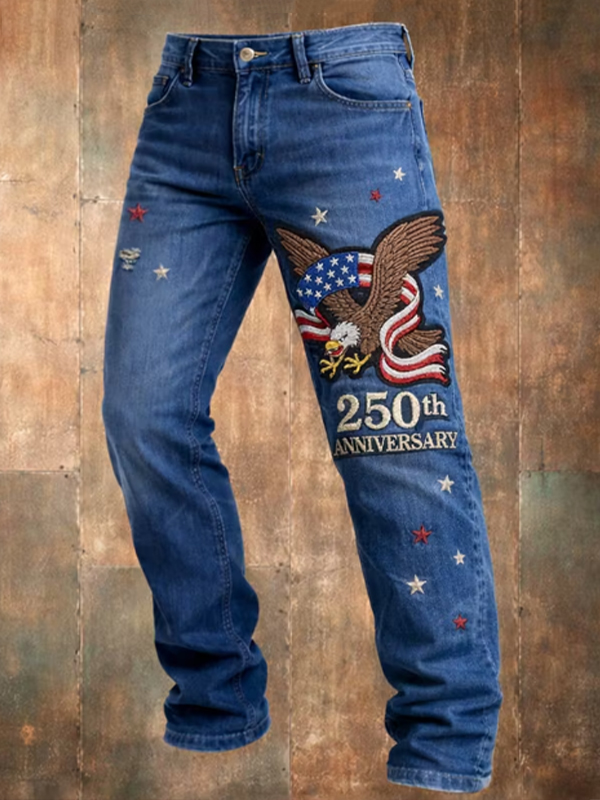Men's 250th Anniversary American Eagle Star Art Print Casual Pants