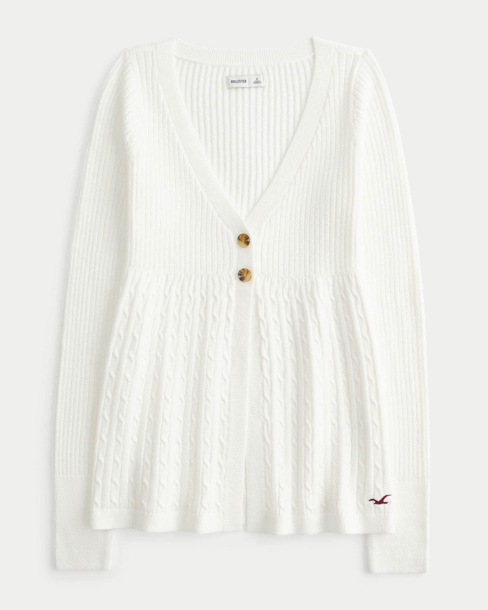 Long-Sleeve Flyaway Babydoll Cardigan