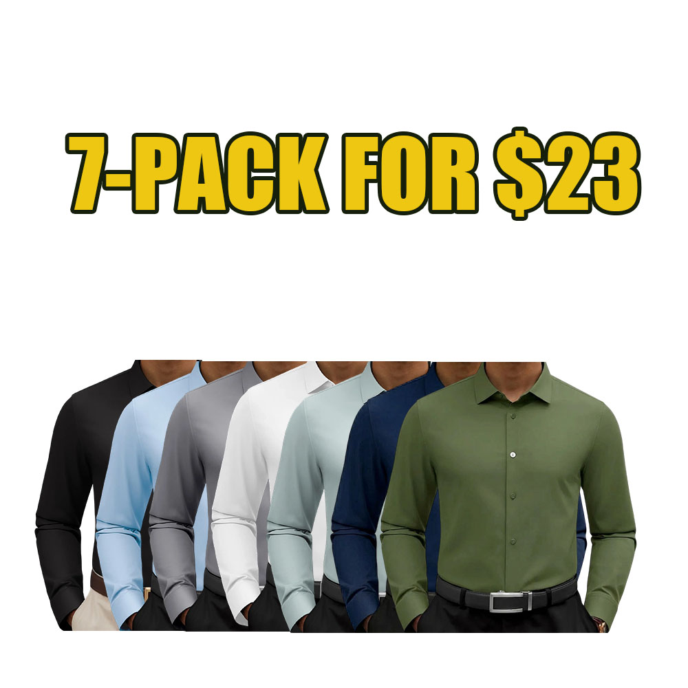 👔 Men’s Premium Silk Touch Dress Shirt – Wrinkle-Resistant Long Sleeve Button Down