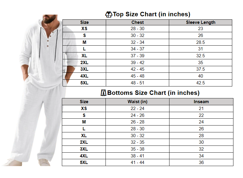 Men's Trendy Linen Hooded Two-Piece Set