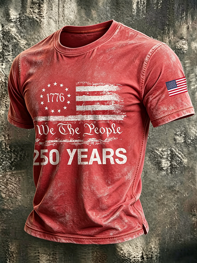 250Th Anniversary Washed And Worn Round Neck T-Shirt In The United States