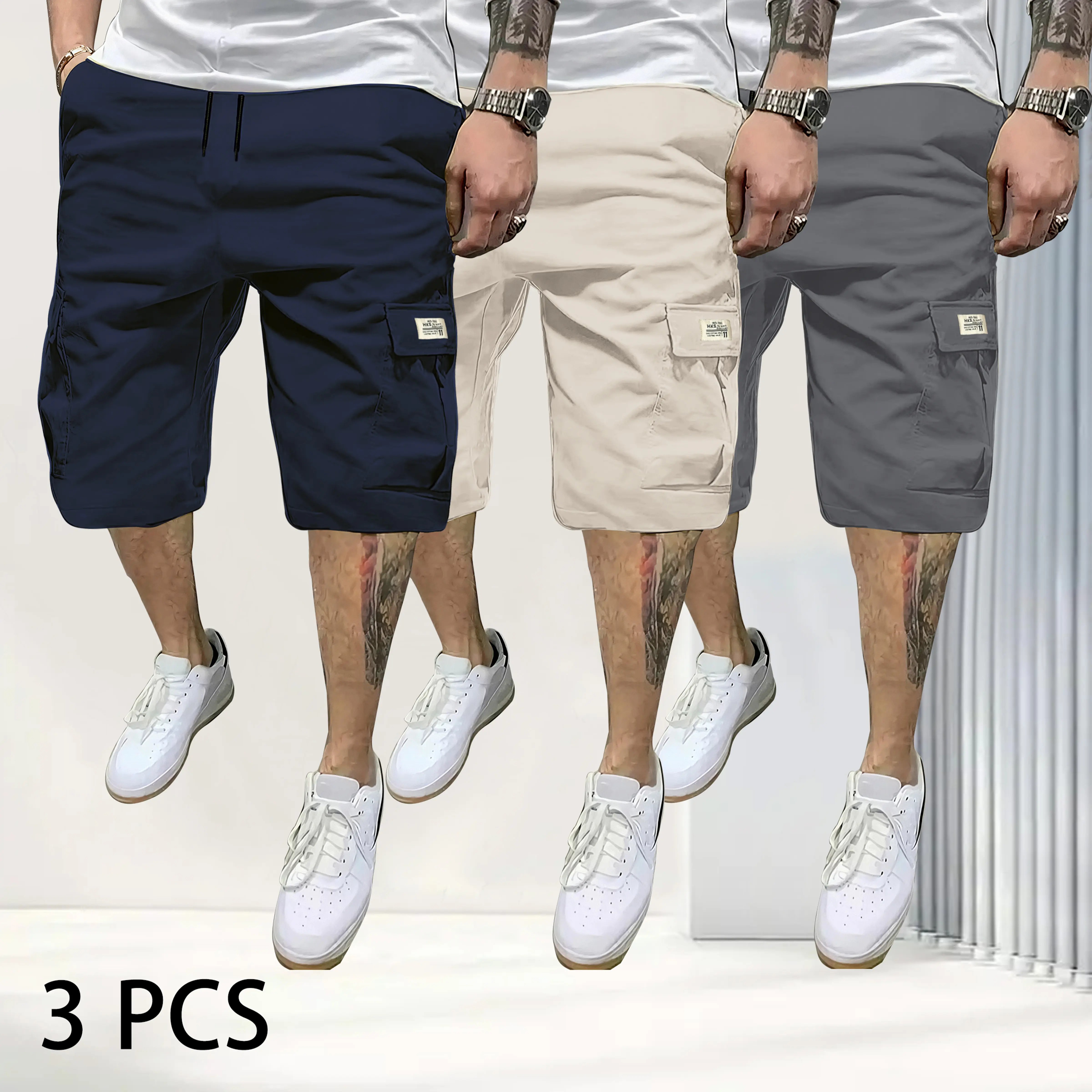⚡Limited Time Deal🔥7-Pack Men's Casual Summer Shorts – Drawstring Lightweight Multi-Pocket Everyday Shorts