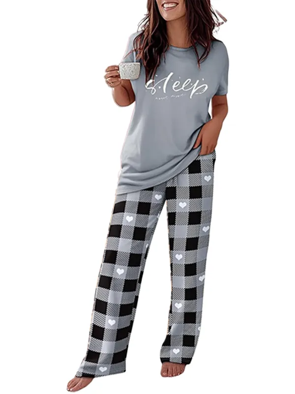 🔥HOT SALE🔥Women's 8 Piece Pajama Set - Short Sleeve Comfy Loungewear